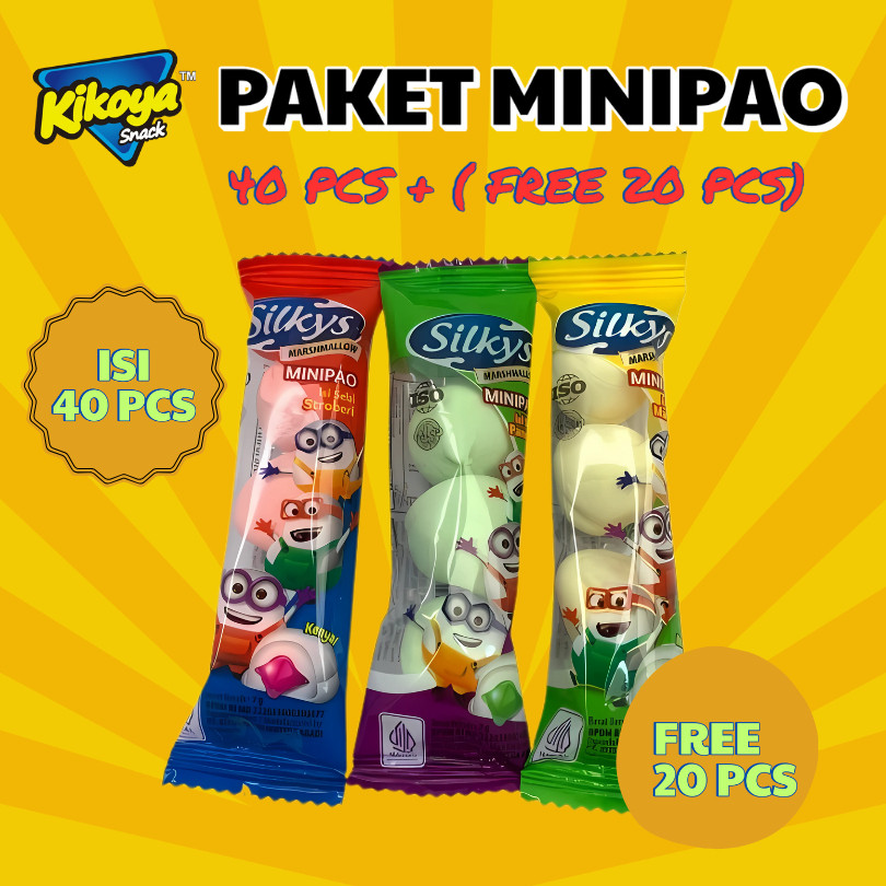 

New PAKET MARSHMELLOW MINIPAO 40PCS+FREE 20PCS TURUN HARGA MARSHMELLOW MINIPAO ANEKA RASA MANGGA STRAWBERRPremium