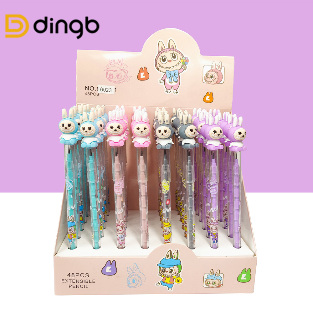 

DINGB Extensible Pencil Lucu Isi Dorong Karakter Labubu Capybara Baby Three