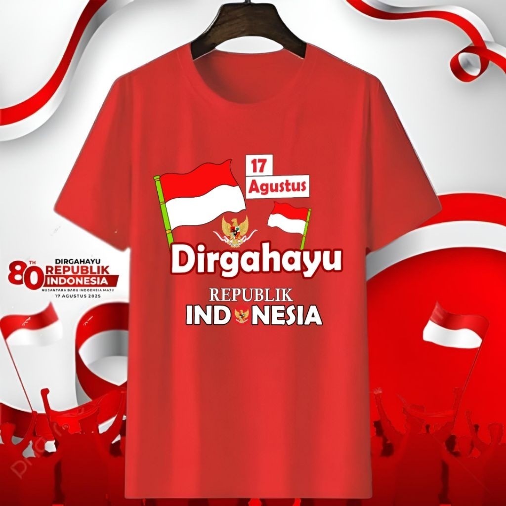 Kaos Baju 17 Agustus 2025 Dirgahayu 3 Pria Wanita Baju Merah Putih 17 Agustus Indonesia Raya