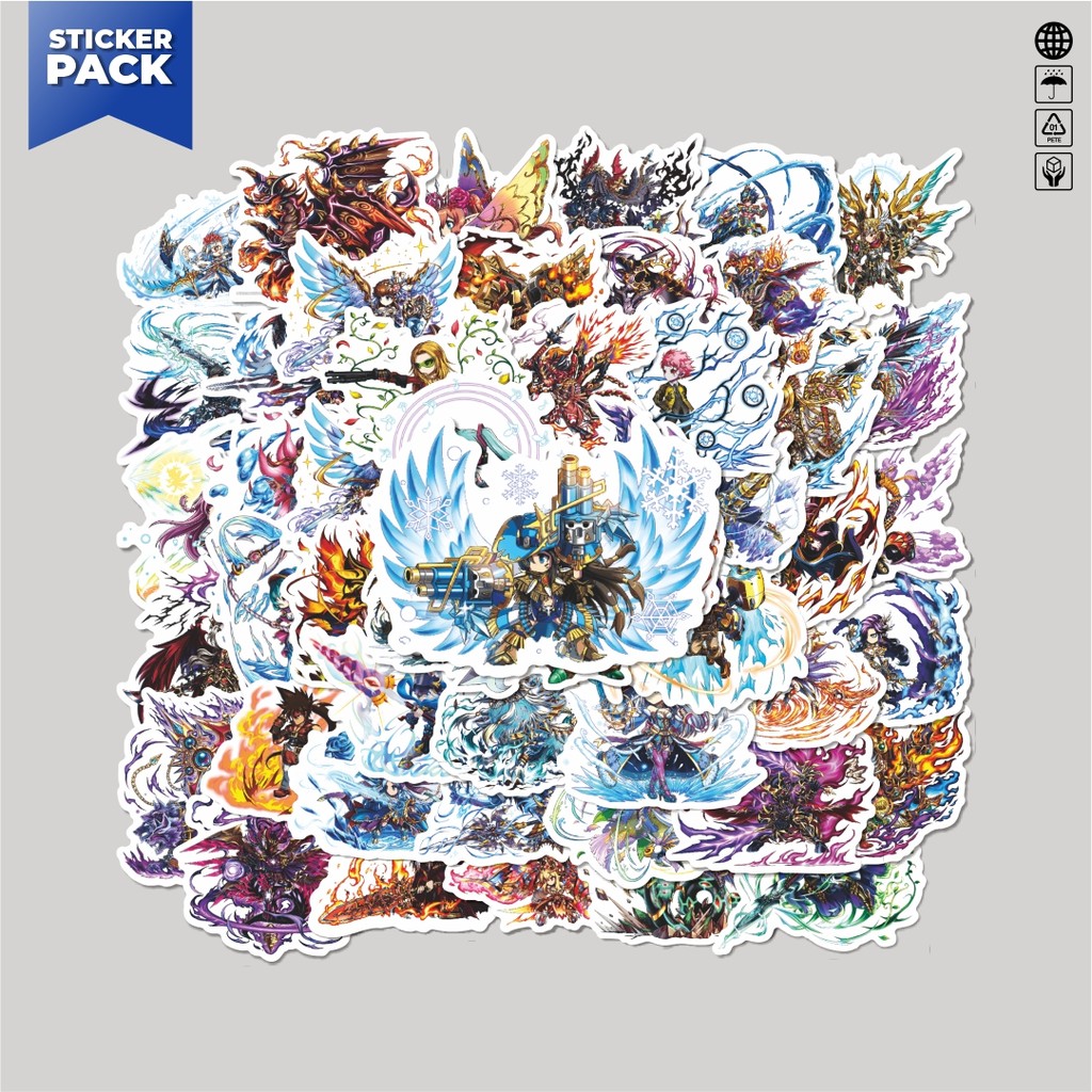 

[100PCS]Stiker Pack Stiker Game Series Brave Frontier Karakter Mix 5 Aesthetic Vinyl Anti Air Dekorasi Sticker Laptop Buku Journal Koper Helm Casing HP Gitar Helm Skateboard