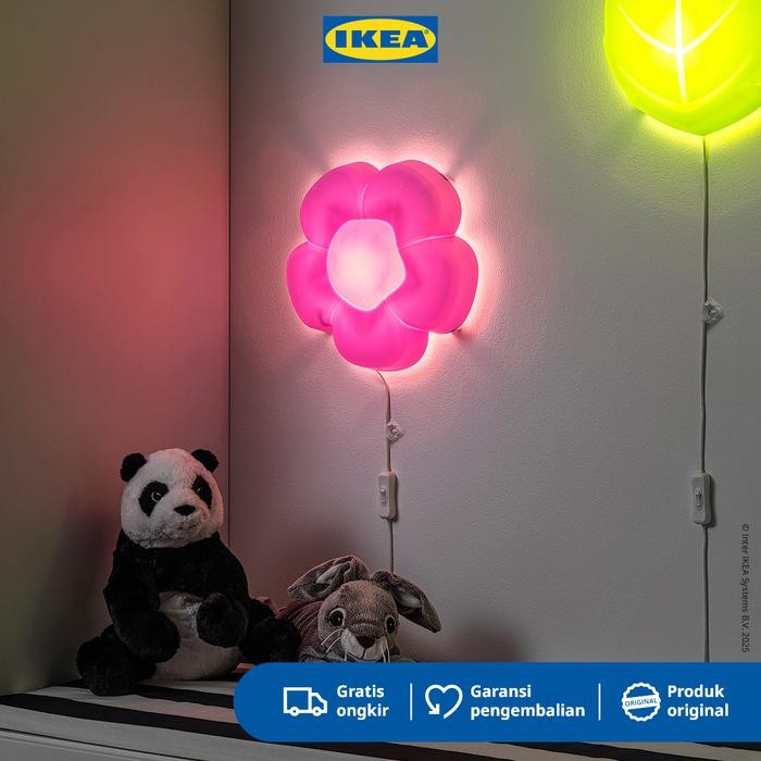 IKEA UPPLYST Lampu Dinding LED Ungu Bentuk Bunga Plastik