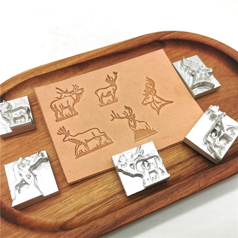 

5pcs/set Sika Pattern Custom Leather Stamp Aluminum Alloy Mold Embossing Leather Craft Branding Logo Hot Foil Stamping