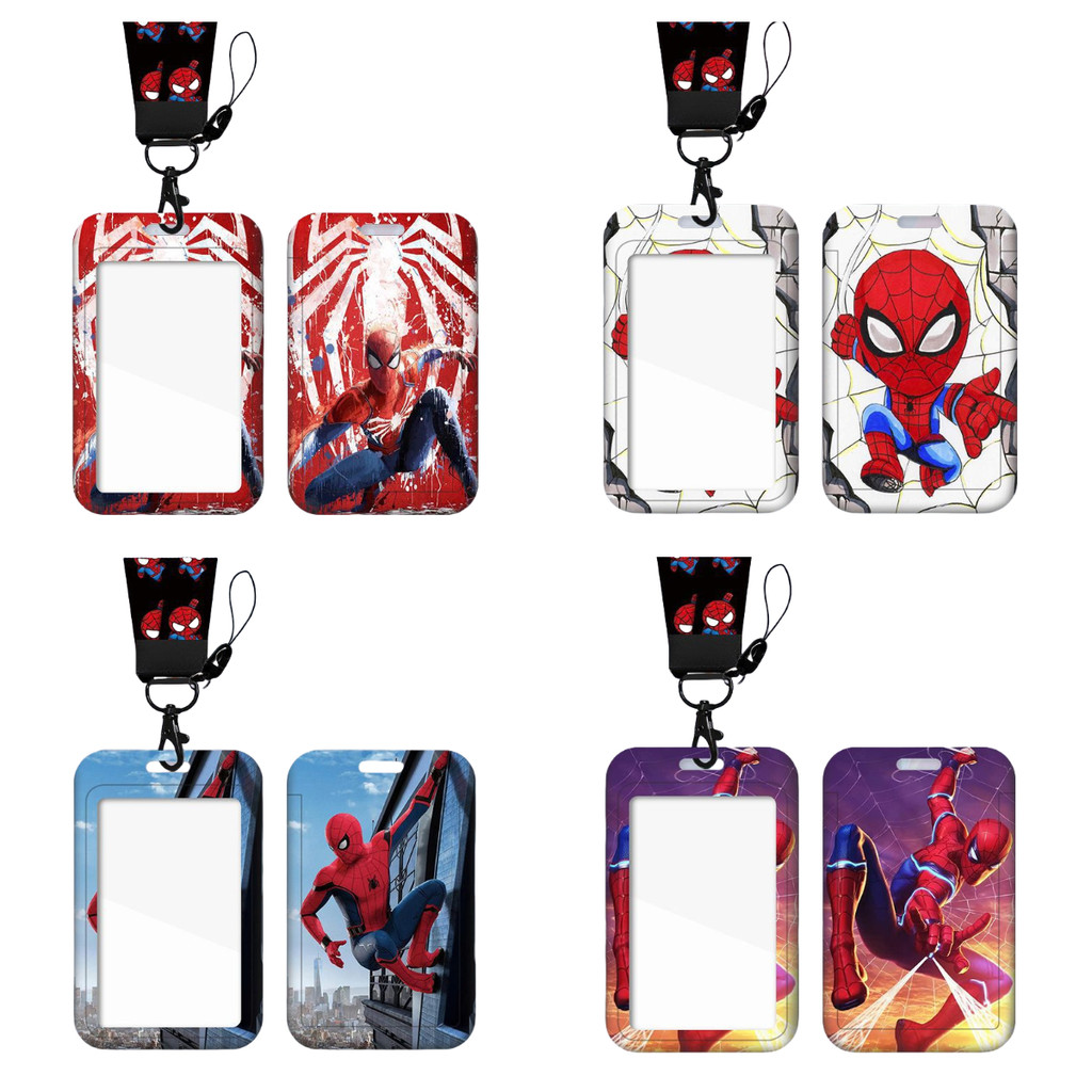 

Disney Marvel Spider Man Card Holder Neck Strap Lanyard Card Sleeve Cartoon ID Bus Subway Work Permit Chain Key Cover Kids Gift