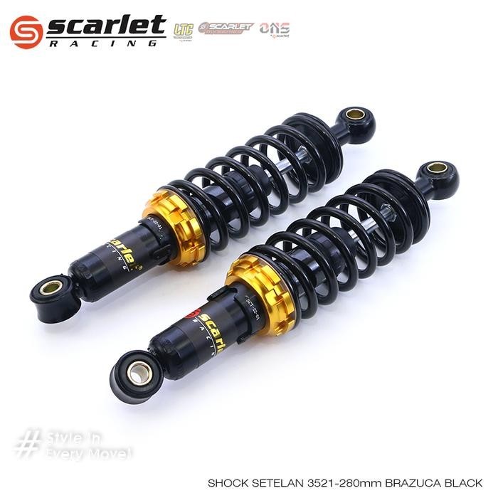 SCARLET RACING Shock Motor Skok Setelan 3521 Brazuca 280 320 340 MM - 280mm, Black