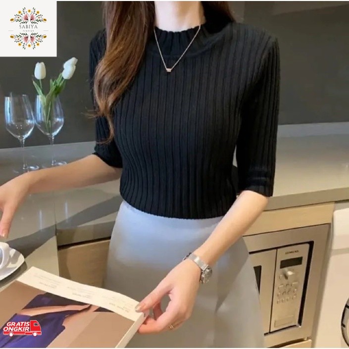 Baju Korea / Inner Rajut Lengan pendek | Manset Rajut Pendek | Inner Rajut Lengan Pendek | Baju Raju