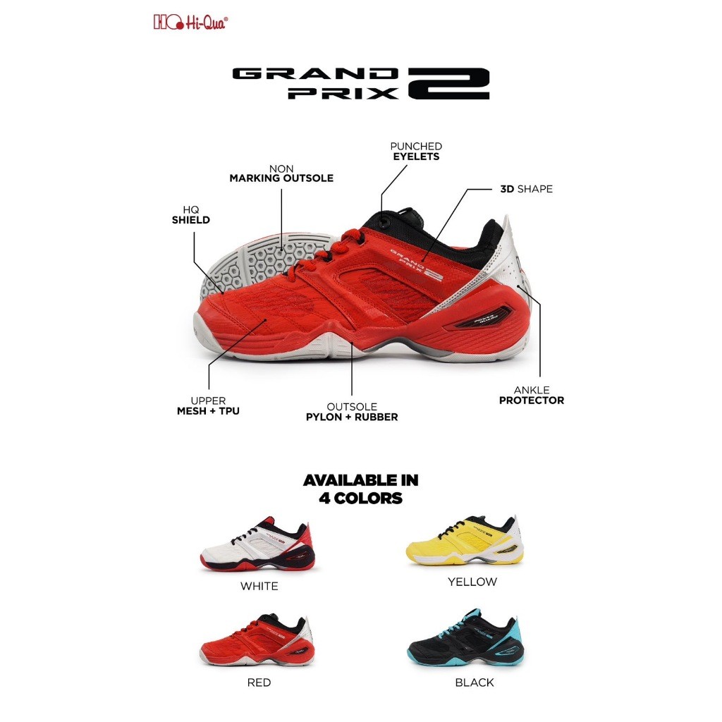 Sepatu Badminton HIQUA GRAND PRIX 2 II ORI HIQUA