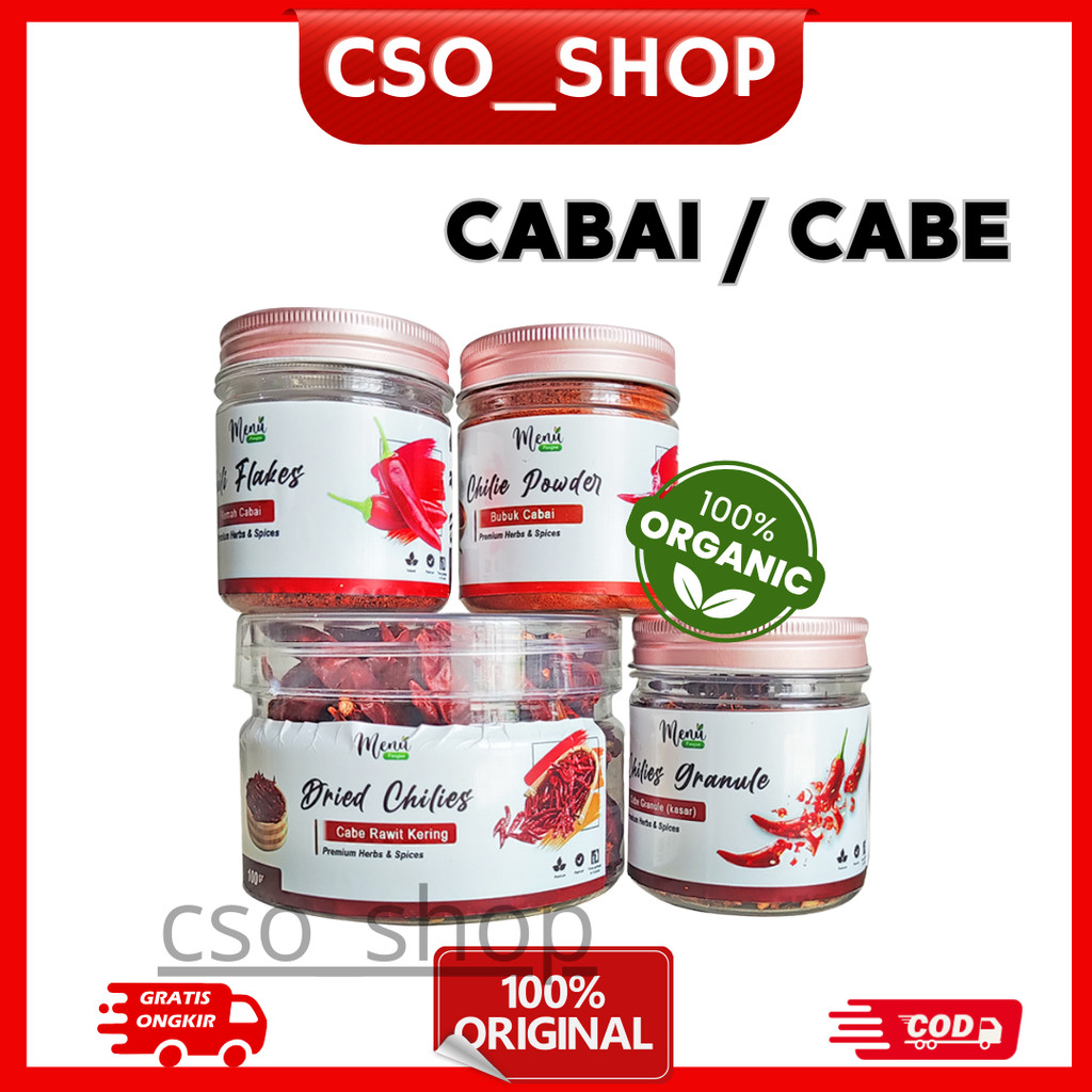 

Cabai Bubuk Super Pedas Serbaguna - Cabe Bubuk Halus / Cabe Bubuk Kasar / Cabe Kering / Cabe Flakes Menu Pangan
