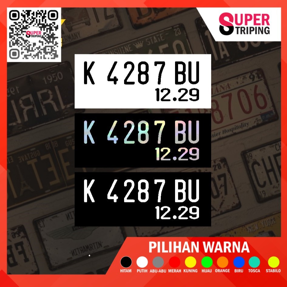 STIKER PLAT NOMOR MOTOR