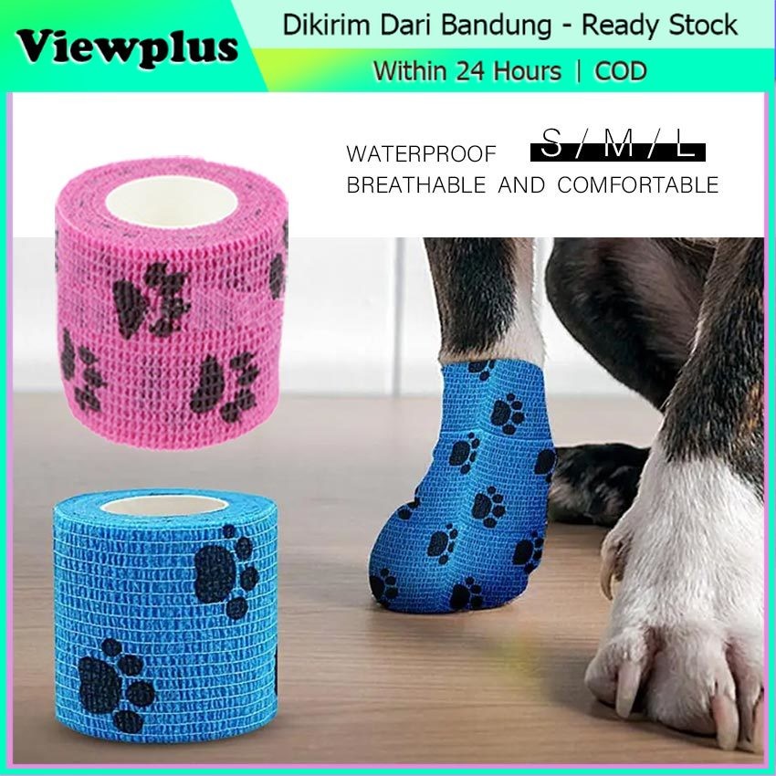 Pet Elastic Bandage Perban Hewan Anti Dirty Elastis Berperekat Untuk Kucing Anjing