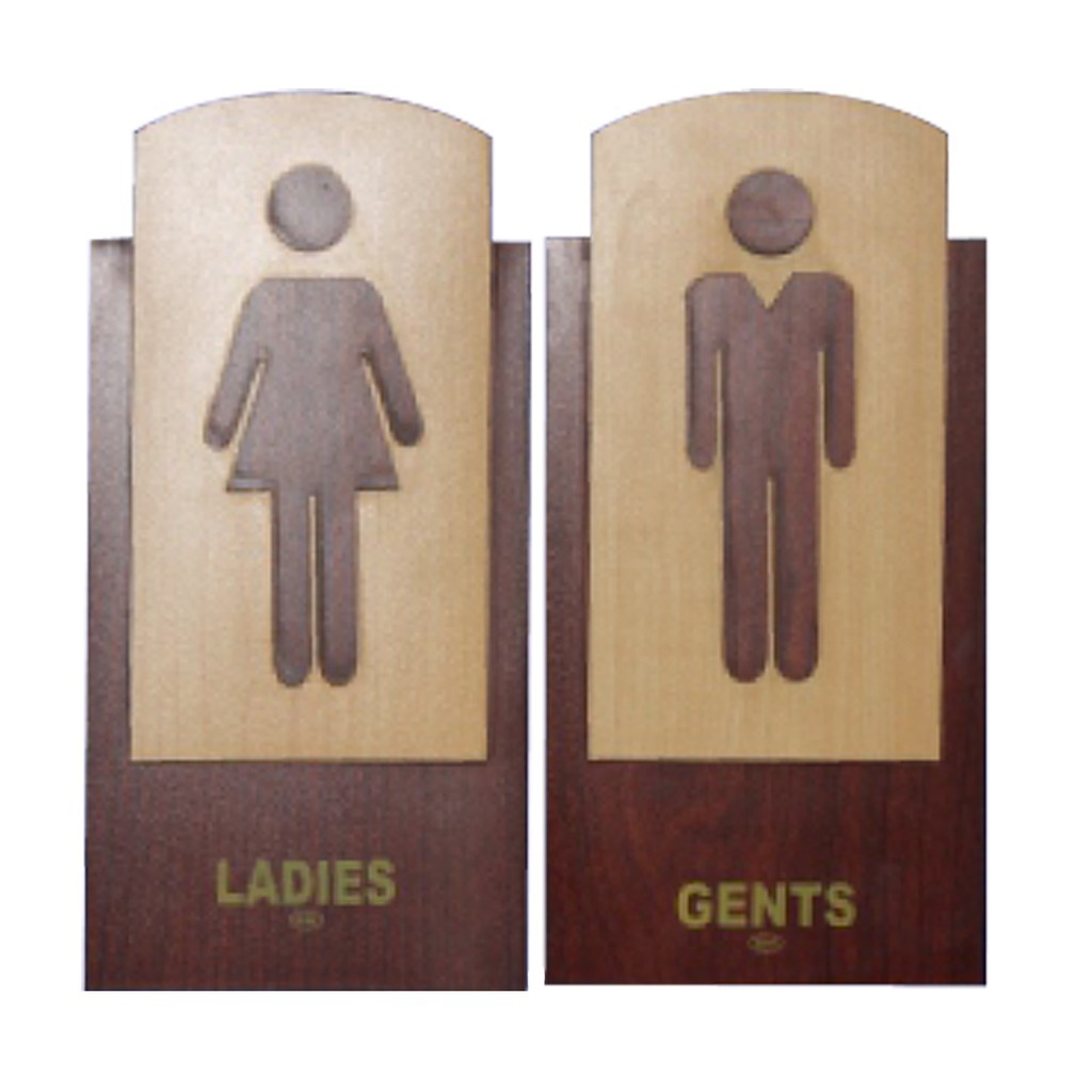 

GM LABEL ACRYLIC WOODEN SIGN TOILET WS 753