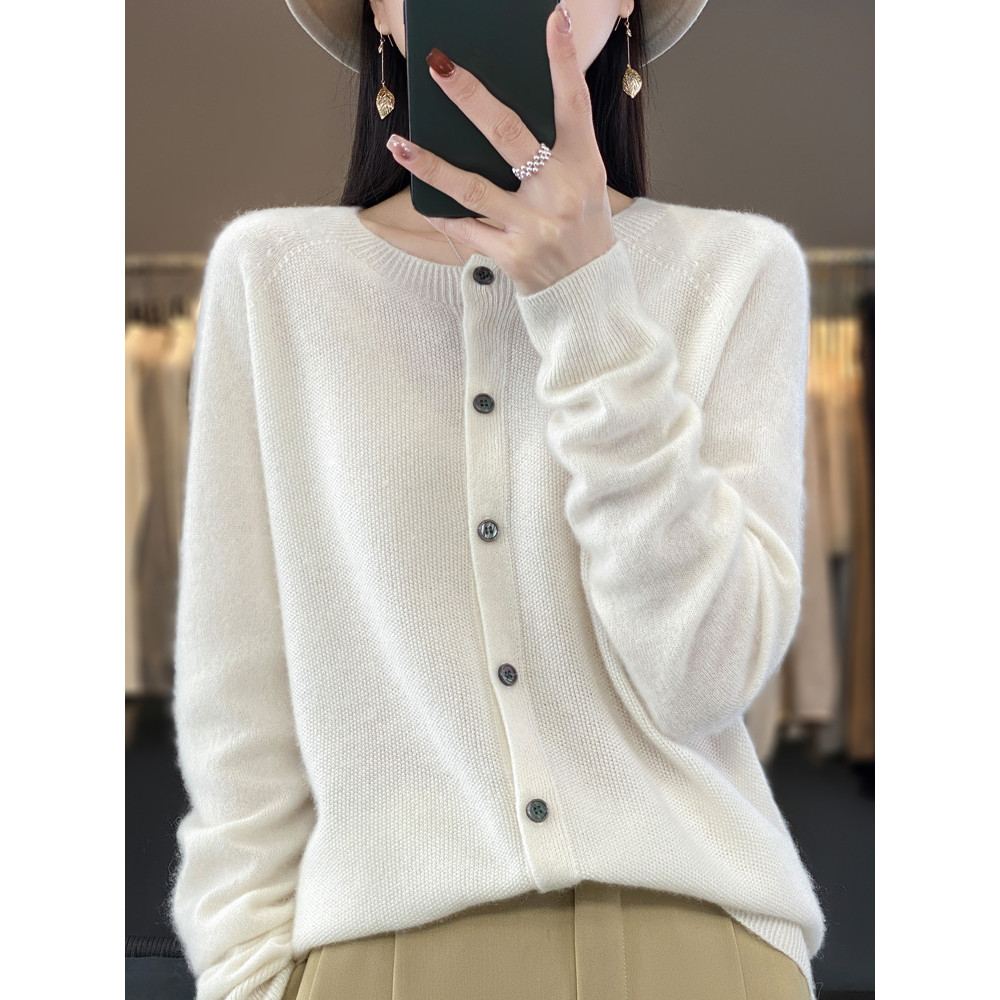 

High Quality Round Neck Long Sleeve Cashmere 100% Merino Wool Pullover Women Sweater Coat Top