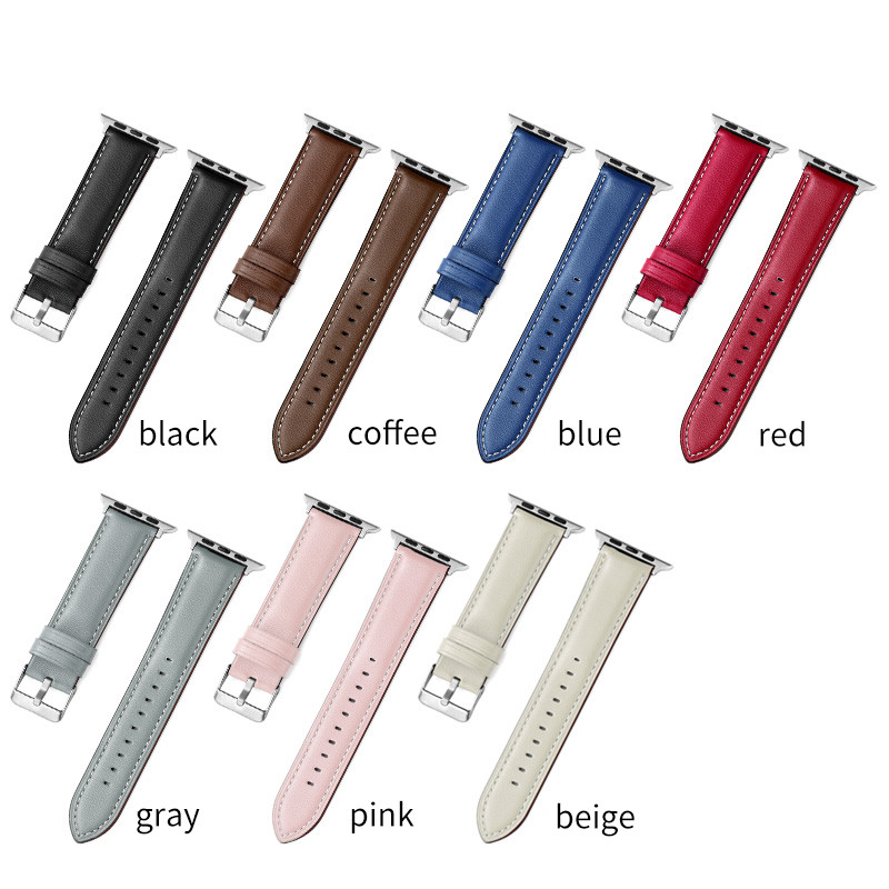 Slim Leather Strap iWatch Ultra 10 9 8 7 SE 42mm 44mm 45mm 49mm Tali Kulit Tipis Apple Watch Series 