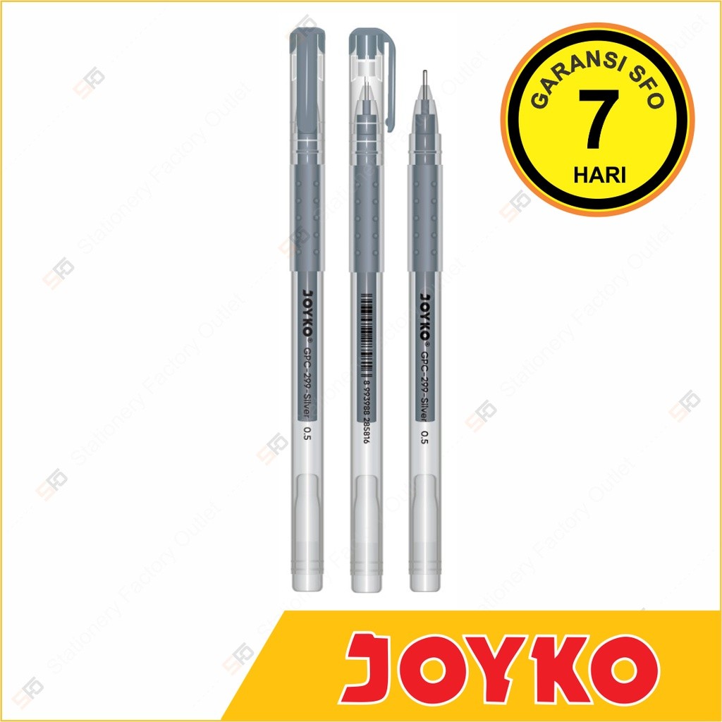 

Pen Gel Warna Silver Joyko GP-299 - Pulpen Premium Color 0.5 mm