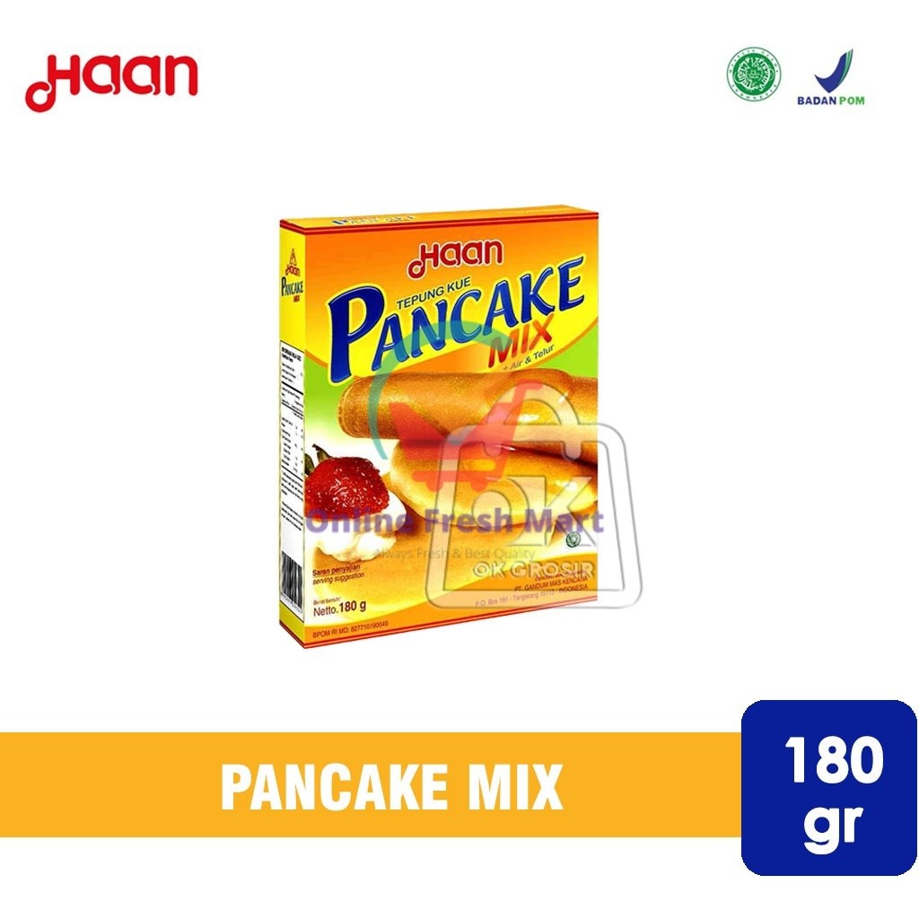 

Haan Pancake Mix / Tepung Pancake / Tepung Instant (180gr) - Online Frseh Mart Denpasar