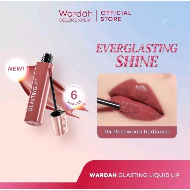 Wardah Glasting Liquid Lip Glass Hi-Pigmented LipCream Lipstick Glass Color Ringan Transferproof