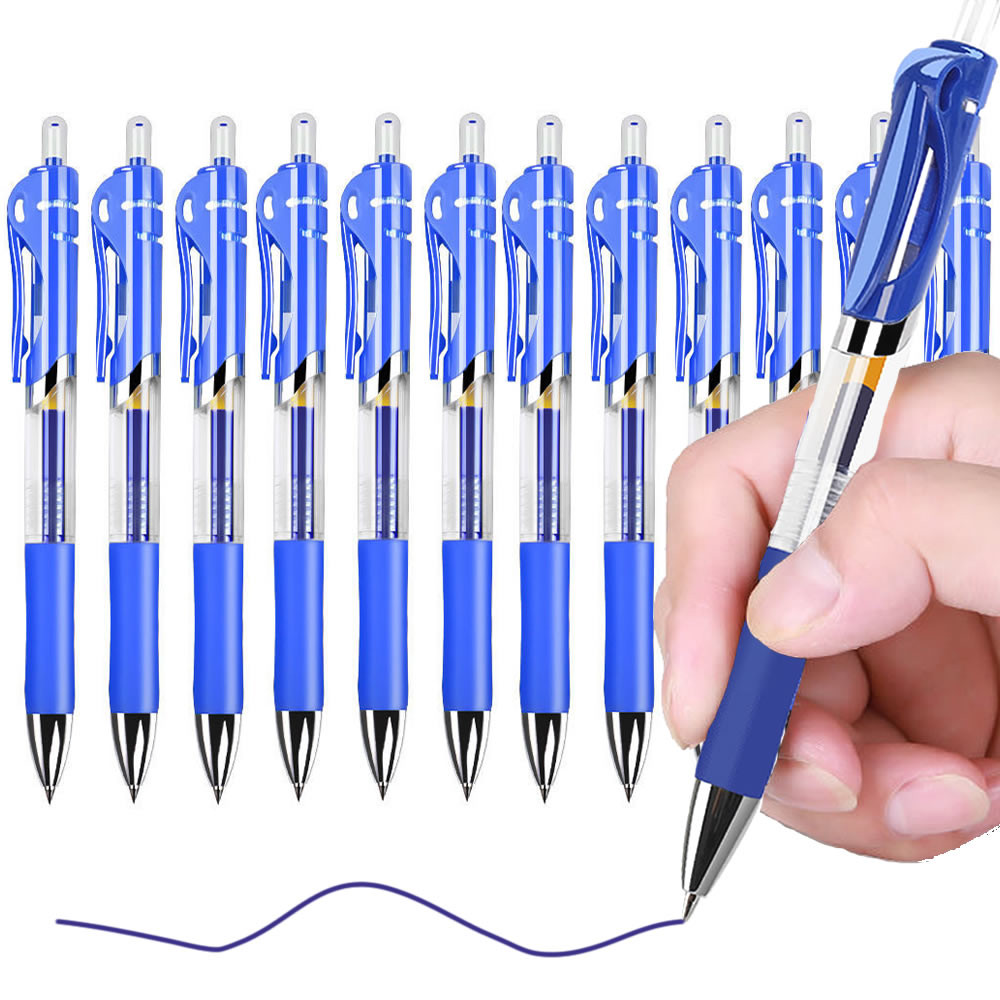 

Retractable 0.5mm Blue Ink Refills Gel Pens Colored Aesthetic Stationery Pen Supplies Ballpoint & Office Pencils Writing School