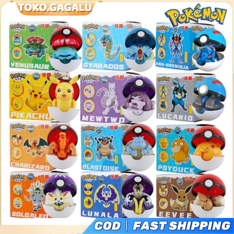 GAGALU Pokemon Ball / Mainan Figure Pokemon Pokeball / Pokemon Figure Deformation / Pokemon Transfor