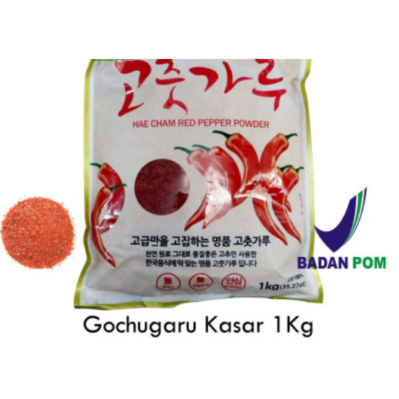 

✨TERLARIS -Hae Cham Red Pepper Powder 1Kg Gochugaru Korea Gochukaru Cabai Bubuk - Kasar