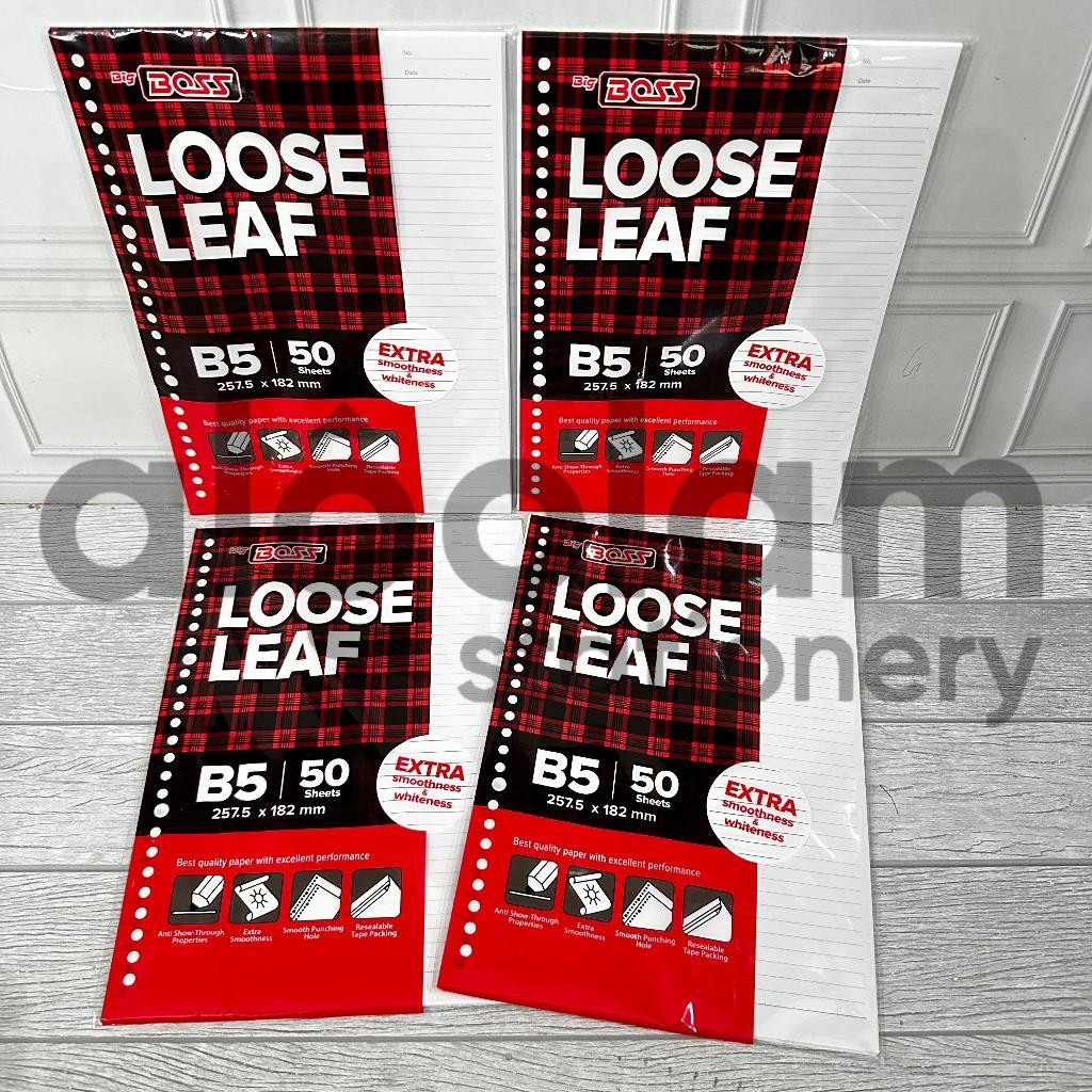 

SATU PACK ( 50 LEMBAR ) Loose Leaf Isi Binder B5 50 Lembar Big Boss