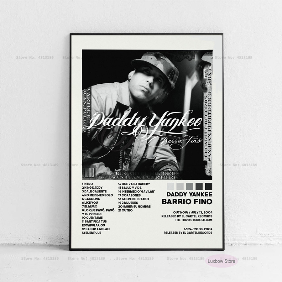 Daddy Art yankee Barrio Fino Tracklist Music Album Cover Poster Prints Canvas Painting Art Wall Pict