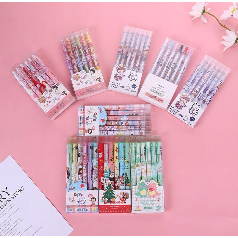 

Sanrio Pena Netral Mekanis Pola Kartun Lucu 1 Kotak 6 / - (0.5mm Hitam) Pen Pulpen Black