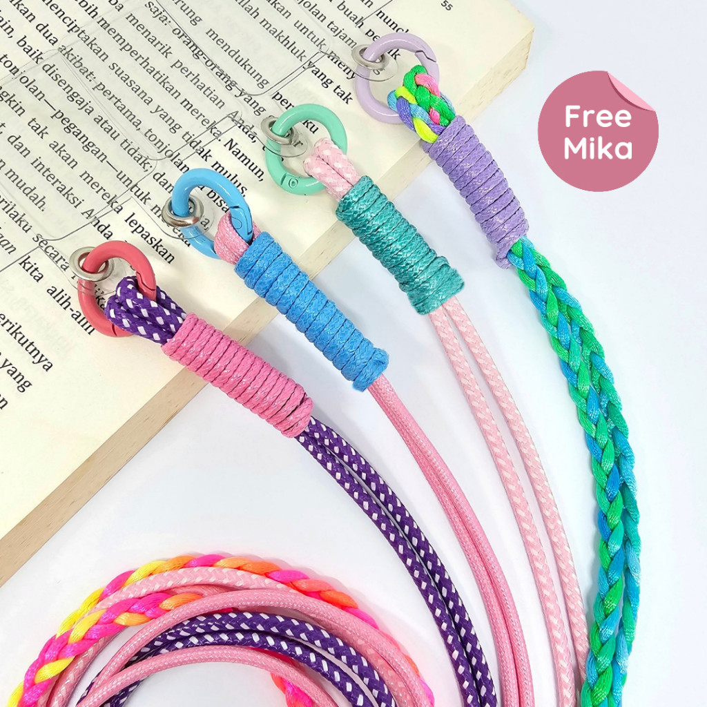 (Sudah Termasuk MIka Gantungan HP) Part 2 Lanyard HP Tali Gantungan Leher Model Nagita / Tali Sling 