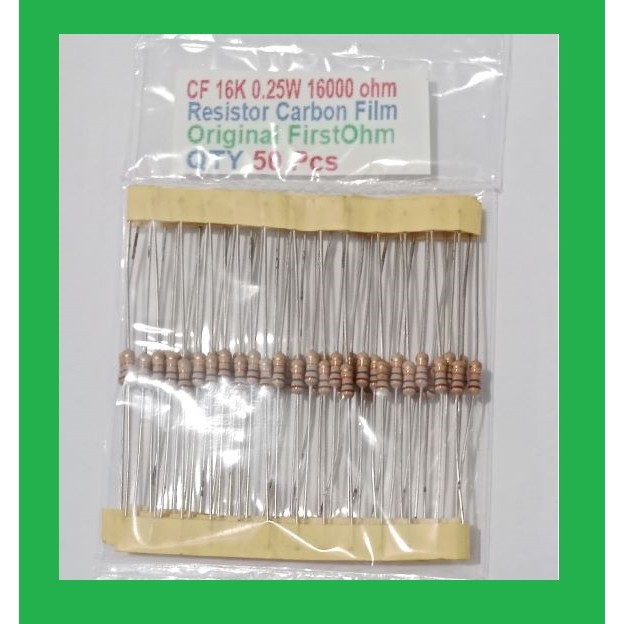 QTY 50 Pcs CF 16K 0.25W 16000 ohm Resistor Carbon Film FirstOhm
