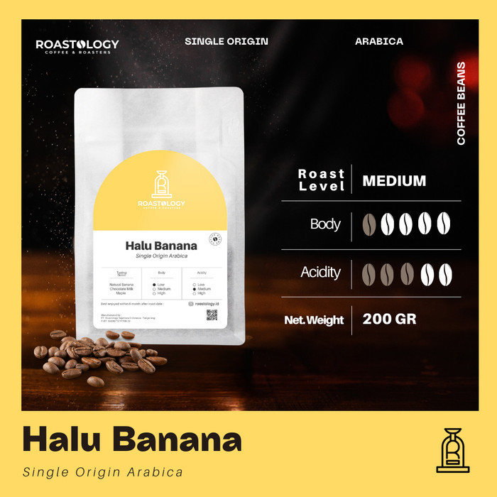 

Halu Banana Coffee 200 gram Biji Kopi Spesial