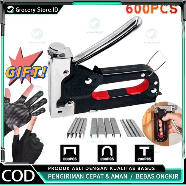 

Gratis 600 Paku / 4 In 1 Stapler Gun / 3 In 1 Pistol Kuku / Staples Tembak Gun Tacker / Powerfull Pistol Stapler / Furnitur DIY Pelapis Pistol Stapler / Dekorasi Rumah Alat Pertukangan / Multifungsi Pistol Stapler