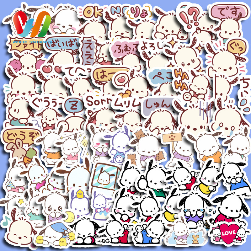 

100pcs Cute Cartoon White Dog Stickers Diy Computer Washi Scrapbooking Laptop Stickers Stationery Arts Crafts