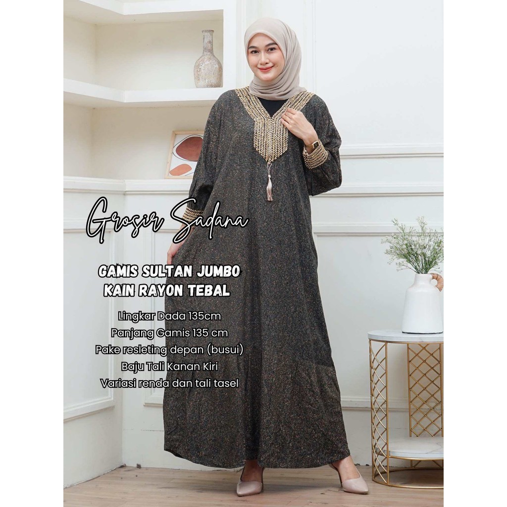 GAMIS SULTAN JUMBO LD 130 GAMIS TERBARU 2024 BAHAN RAYON TEBAL