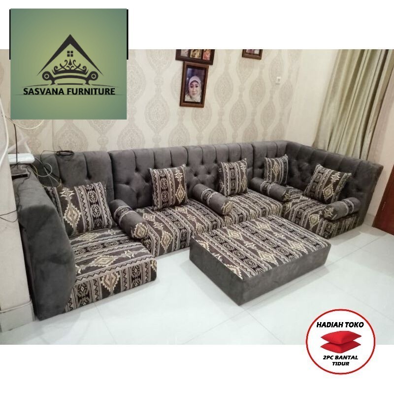 (FREE BANTAL TIDUR) Sofa Arab Lesehan / Sofa Lesehan Arab / Sofa misnad / Sofa Majelis SASVANA FURNI