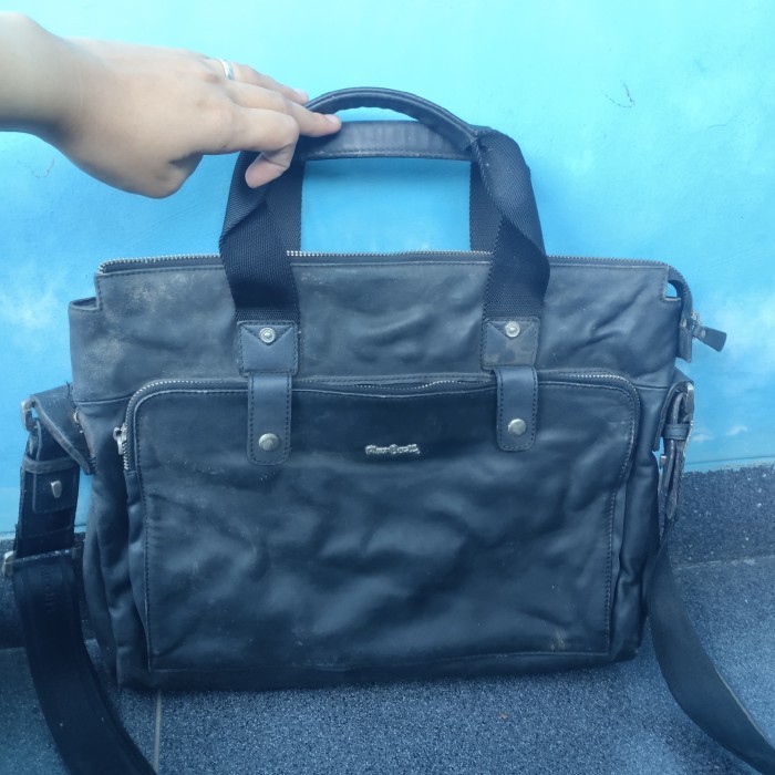 Tas Kerja Pierre Cardin Original Preloved Bekas Office Messenger Sling Bag Minus