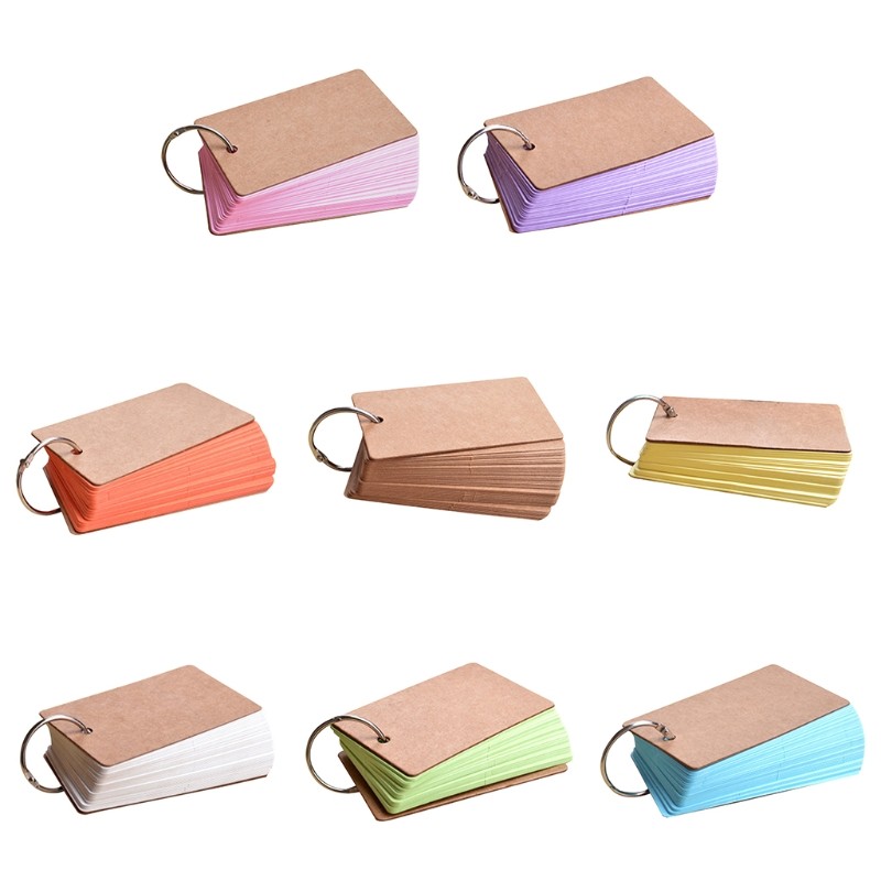 

Portable Refillable Blank Study Cards Index Cards Small Flipping Cards Memo Papers for Student Memorizing Words