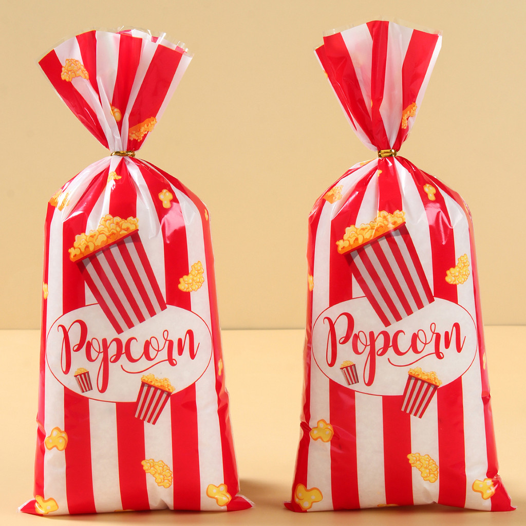 

Red White Stripe Candy Bags Cookie Snacks Bags Popcorn Treat Bags for Circus Carnival Birthday Party Favor Baby Shower Decor