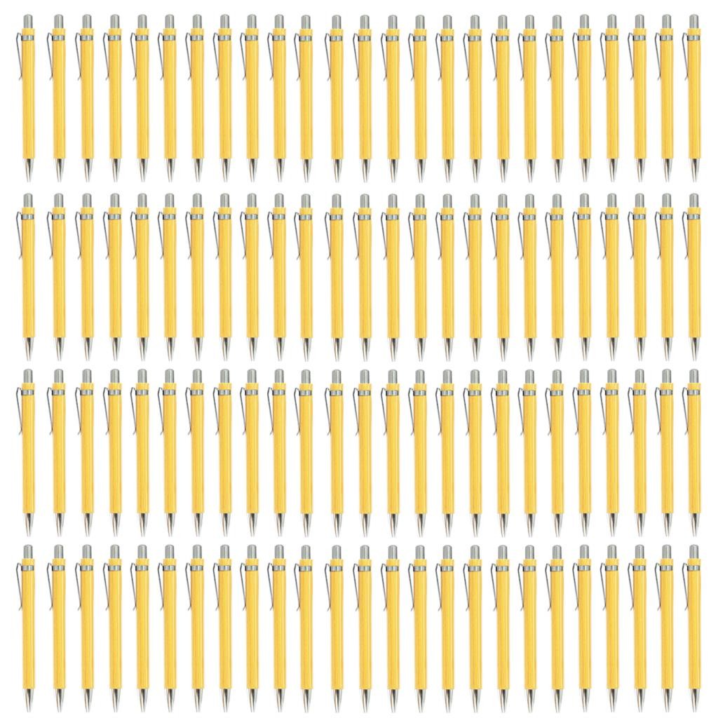 

100Pcs Bamboo Wood Ballpoint Pen 1.0mm Bullet Tip Business Signature Ball Pen Office School Wrting Stationery Bamboo Pen