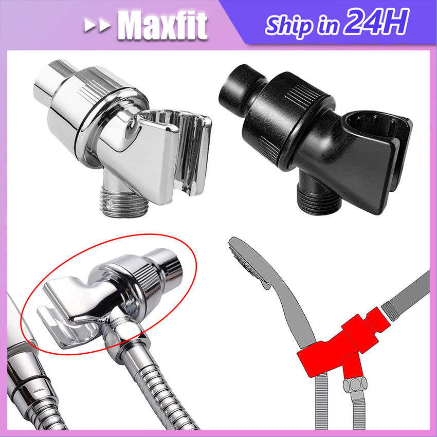 Gantungan Shower Kuningan Gk Chrome Hitam - Shower Adapter Holder Shower Tanpa Bor Tembok Atau