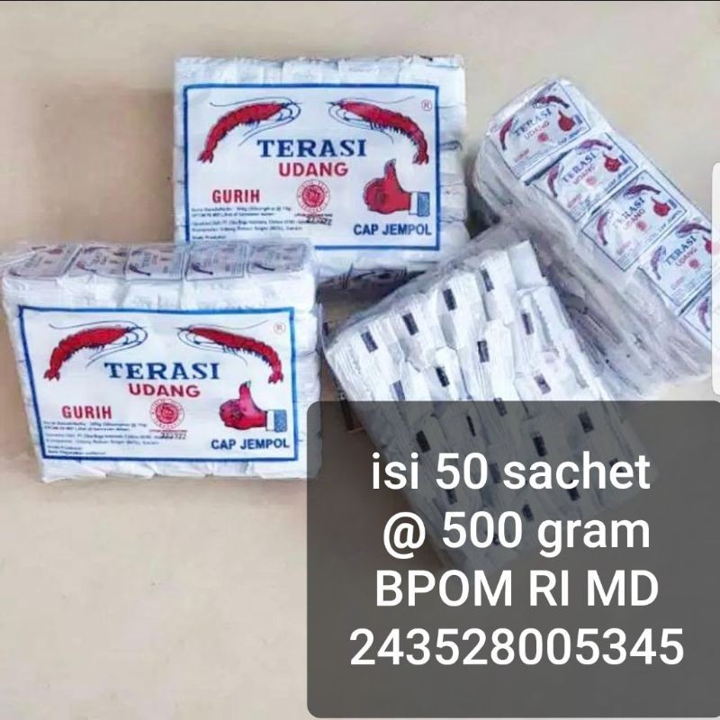 

Terasi udang cap jempol 1 pack ( isi 50 sachet = 500 gram )