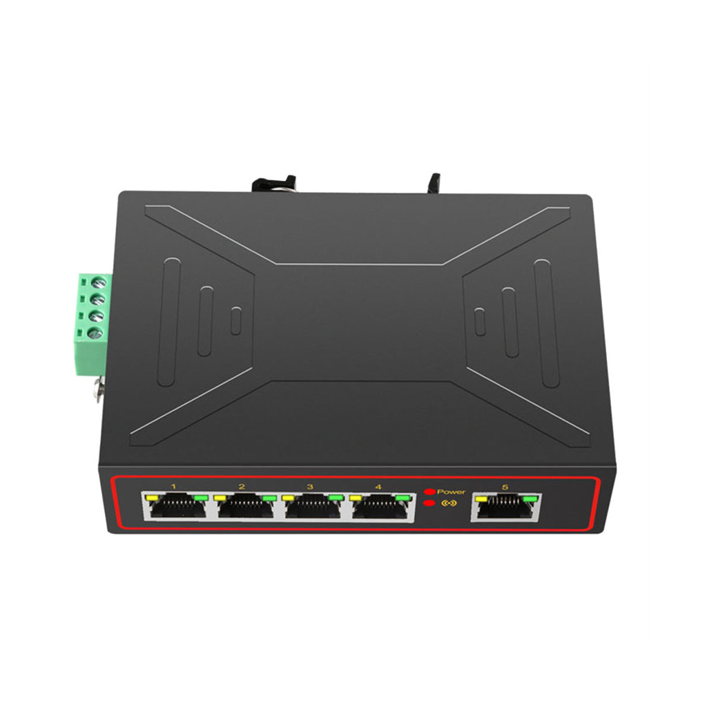5 Ports 100M Industrial Network Switch RJ45 Hub Internet Splitter RJ45 Switch Plug and Play DIN Rail