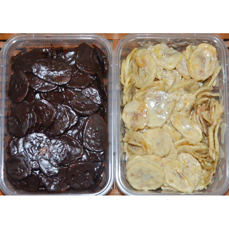 

keripik pisang coklat lumer kemasan boks READY