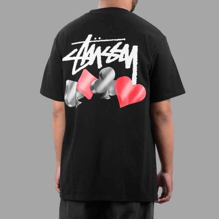 Kaos Oversize STUSSY Suits Black Tshirt - ORI - M