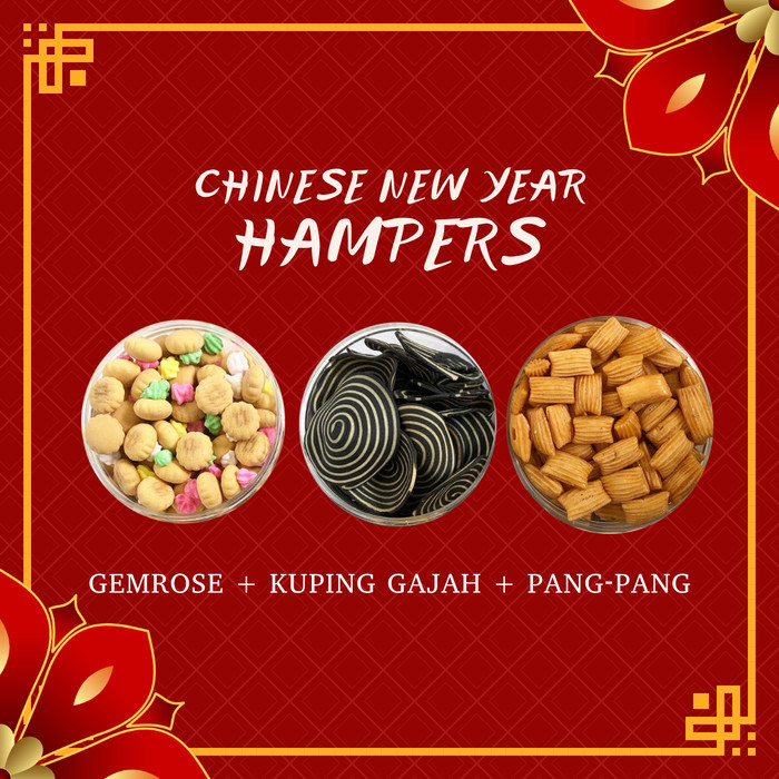 

Hampers Chinese New Year (L) Bingkisan Kue Kering Parcel Sincia Imlek - A-1 (Gr+Kg+PP)