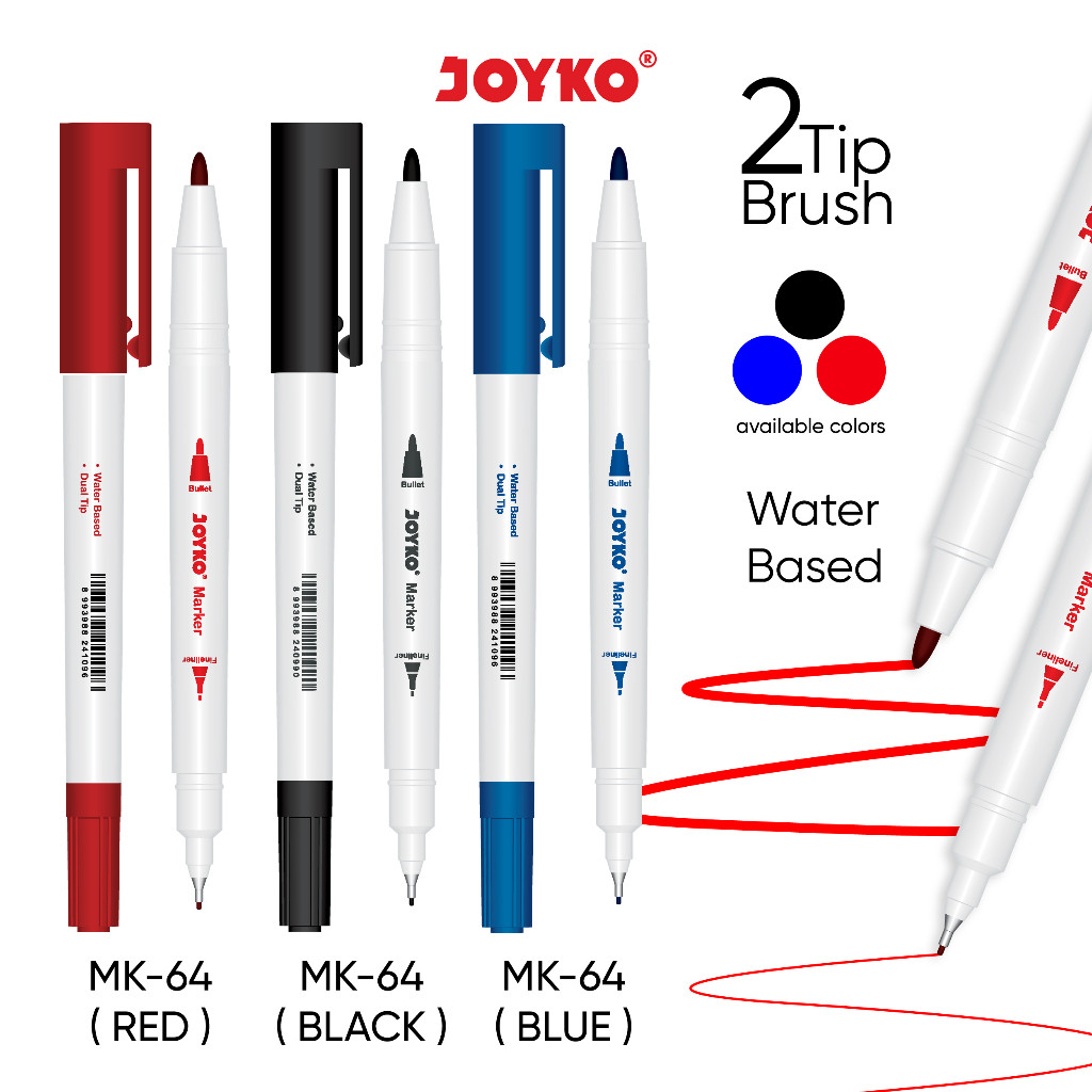 

Color Marker Penanda Spidol Berwarna Joyko MK-64 Dual Tip