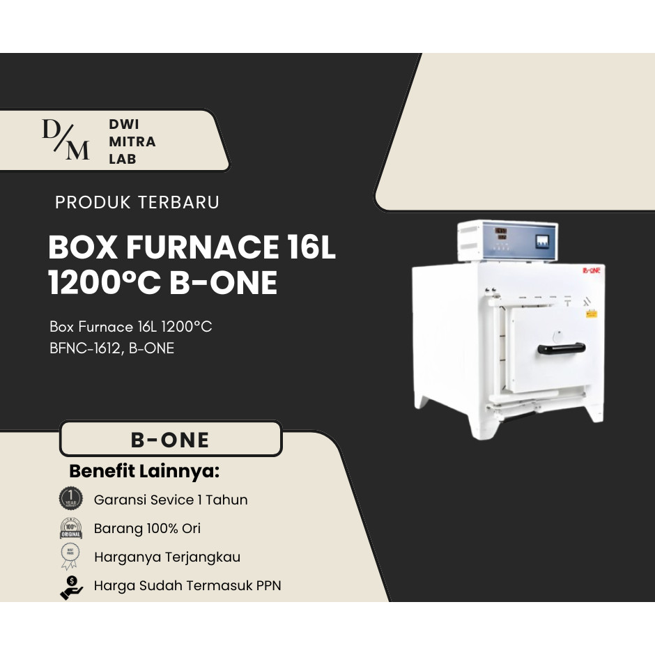 Box Furnace Tanur Laboratorium 1200°, 16L B-One
