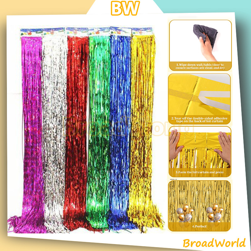 Foil Curtain/Tirai Rumbai Plastik/Tirai Rumbai Pesta/Tirai Rumbai Warna Warni /Tirai Rumbai Foil Tir