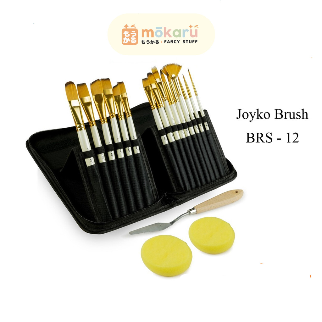 

Joyko Art Brush Set BRS-12 SET / Kuas Alat Lukis Set Lengkap Mixing Knife Murah Berkualitas