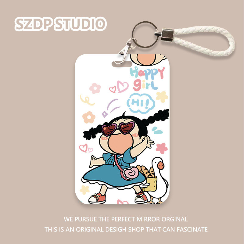 

ID CARD Animasi kartun Korea pola gadis menari lucu lucu kawaii terintegrasi gantungan kunci pelindung penutup kartu bank penutup pelindung kartu bus penutup pelindung kartu ID