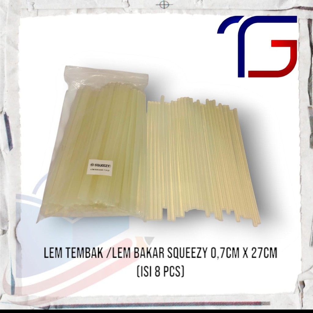 

Squeezy Lem Bakar Murah / Lem Tembak Squeezy 0,7Cm x 27Cm ( Isi 8 Pcs)