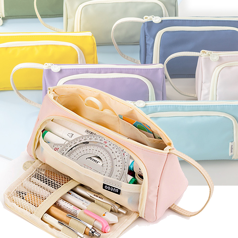 

Macaroon Big Capacity Pencil Case Canvas Storage Pouch Kawaii Pen Case Bag School Office Organizer for Girls Student Stationery