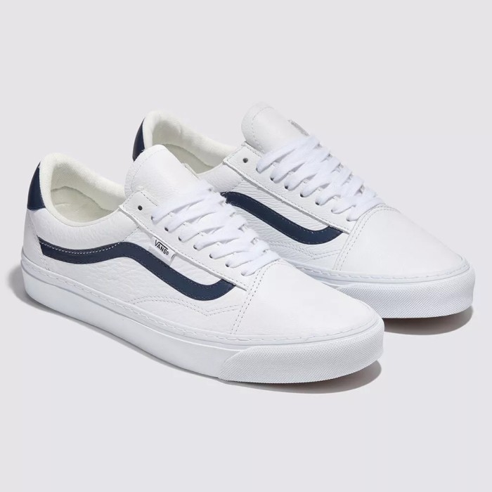 VANS OLD SKOOL LUX LEATHER WHITE NAVY ORIGINAL
